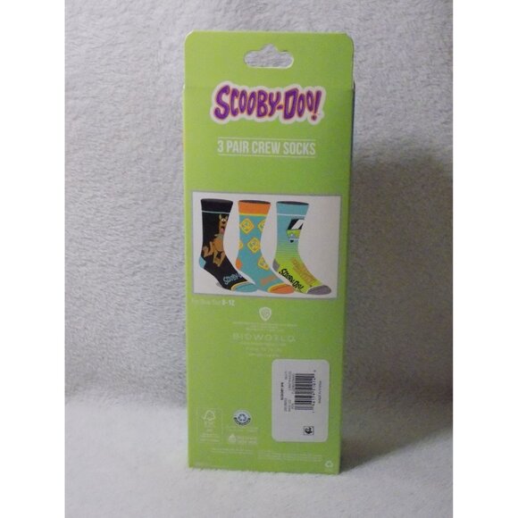 Scooby Doo Crew Socks 3 Pair Pack Men's Shoe Size 8 to 12 (Cartoon) - Picture 3 of 4